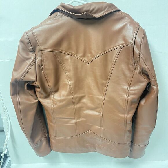 The Jacket Maker Old School Brown‎ Leather Jacket size medium - Picture 6 of 6